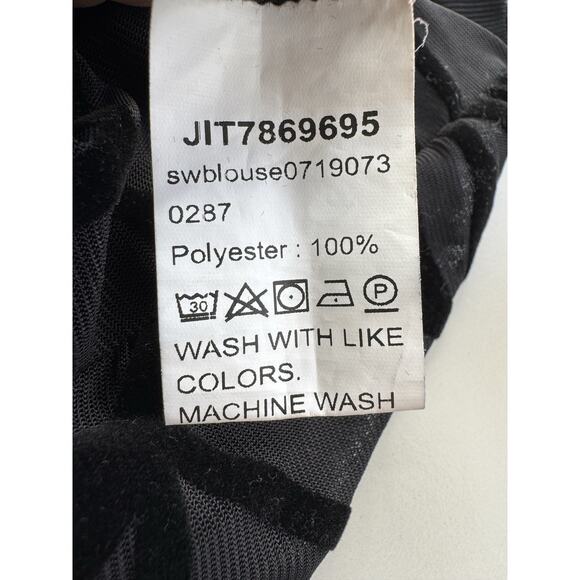 Women’s Sheer Velvet Burnout Bodycon Dress Size Small Black Y2K 90s EDM Rave - Picture 11 of 14